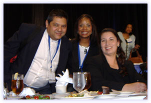 From left to right: Lutchman Perumal, Senior Diversity Analyst, Blue Cross Blue Shield of Washington; Margaret Crawley, Executive Director, Washington Diversity Council; and Anna Escobedo Cabral, U.S. Treasurer.